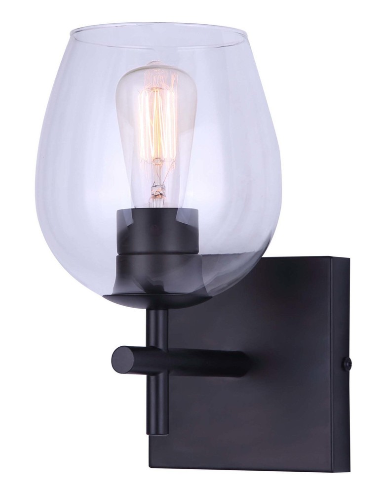 Canarm IVL1019A01 Black Cain Bathroom Sconce Light Fixture