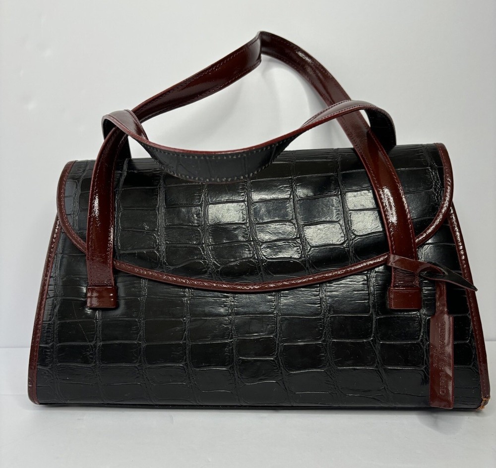 Tiffany & Fred Paris Black Leather Handbag Made in France