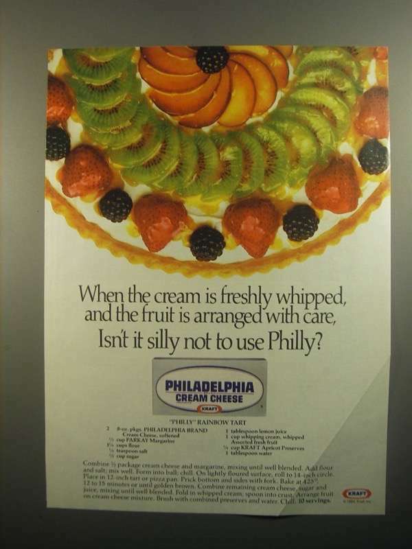 1984 Kraft Philadelphia Cream Cheese Ad - Rainbow Tart