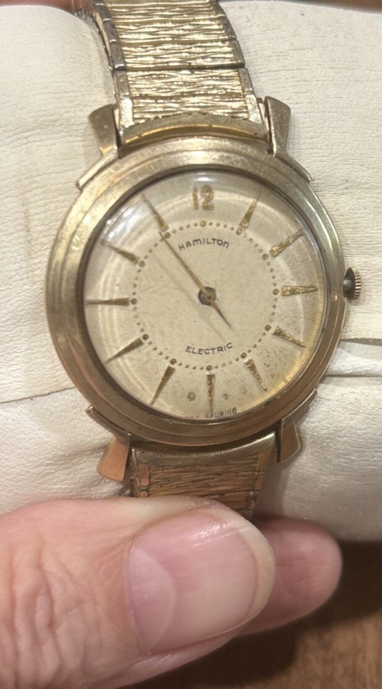 VINTAGE HAMILTON ELECTRIC 10k GOLD FILLED MENS WATCH ~ AS IS ~