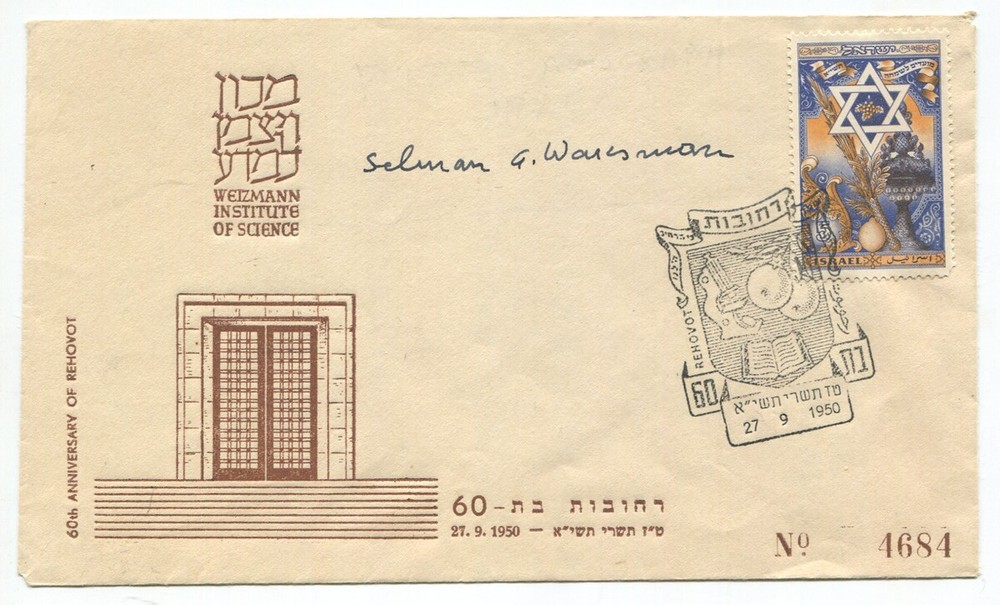 1950 Nobel Prize Microbiologist Selman Waksman Signed First Day Cover-image