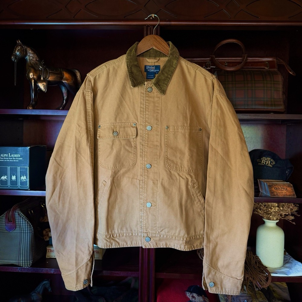 Polo Ralph Lauren Sportsman Duck Canvas Jacket Corduroy Collar Vintage Men’s S