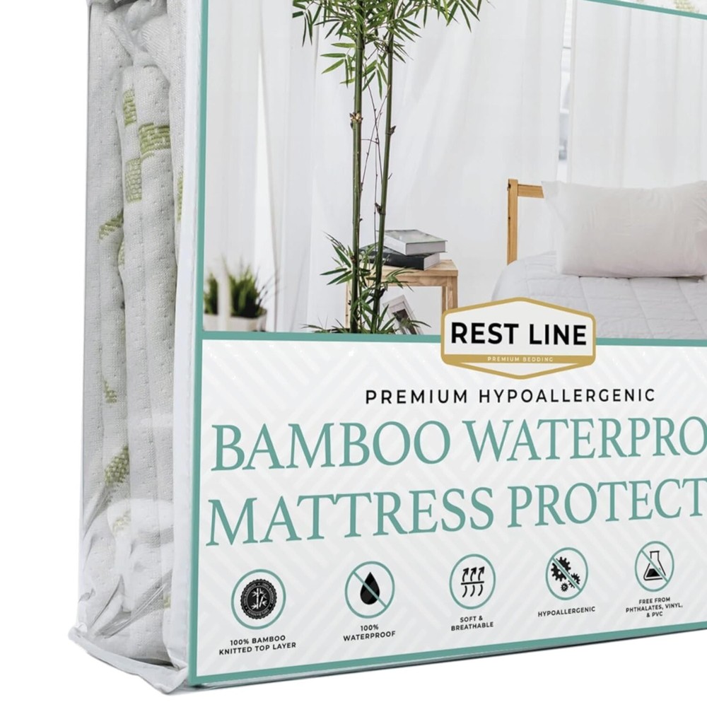 Waterproof Bamboo Twin XL Mattress Protector - Cooling & Hypoallergenic Comfort