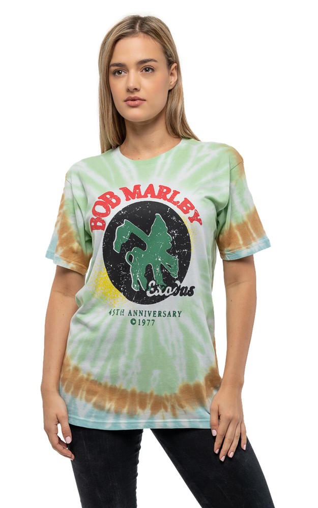 Bob Marley Exodus 45th Anniversary Unisex Tie Dye Green T-Shirt