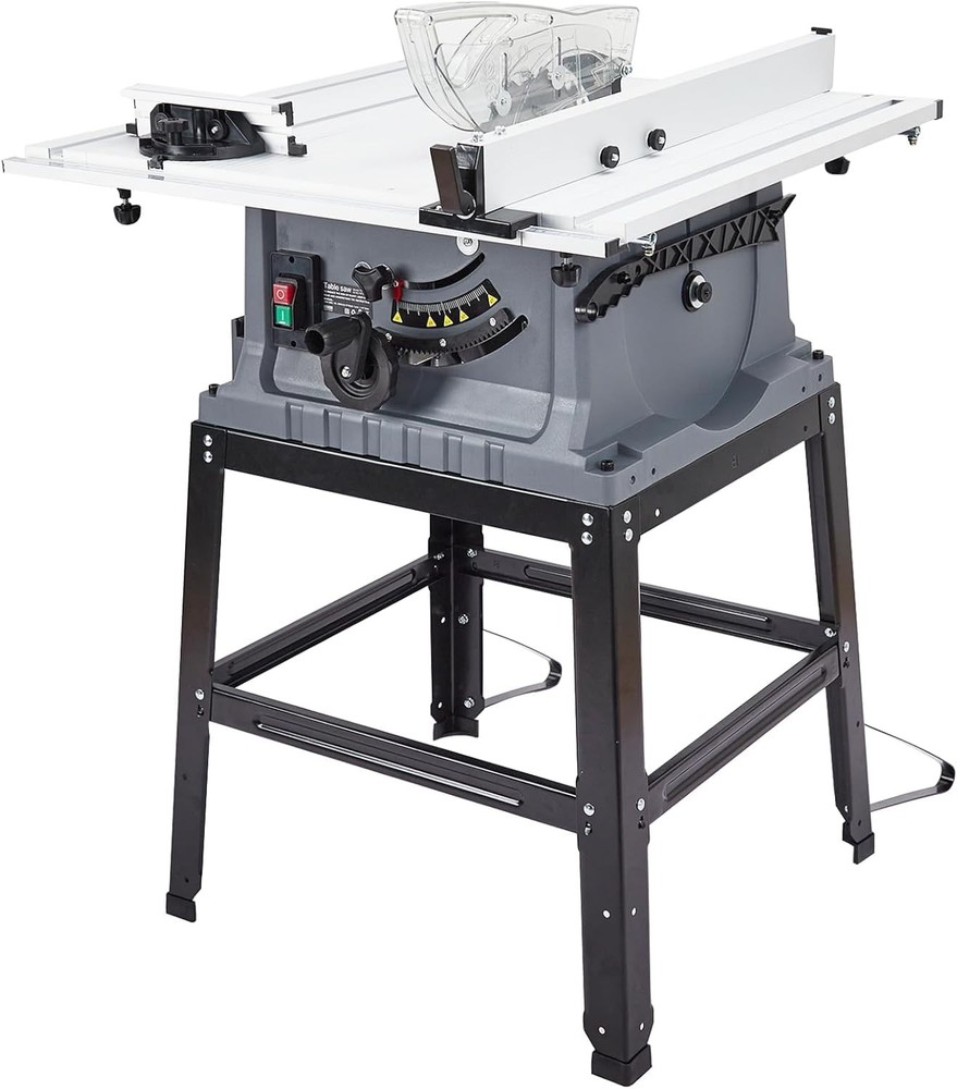 10-Inch 15-Amp 5000RPM Table Saw with Stand and Safety Features