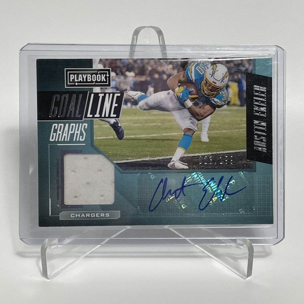 2020 Playbook Football Austin Ekeler Goal Line Patch Autograph # /199 Jersey LAC