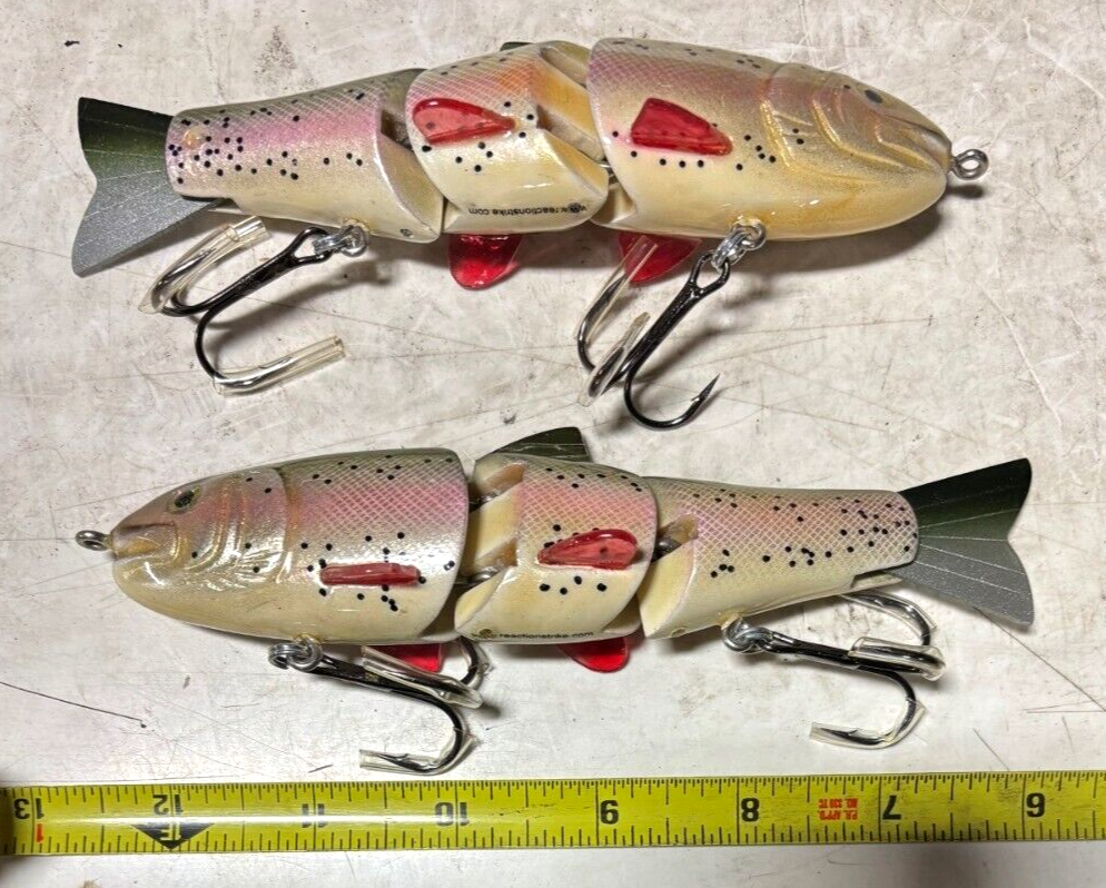 2 ct. HAND CARVED WOOD swimbaits  musky muskie pike bass lures baits