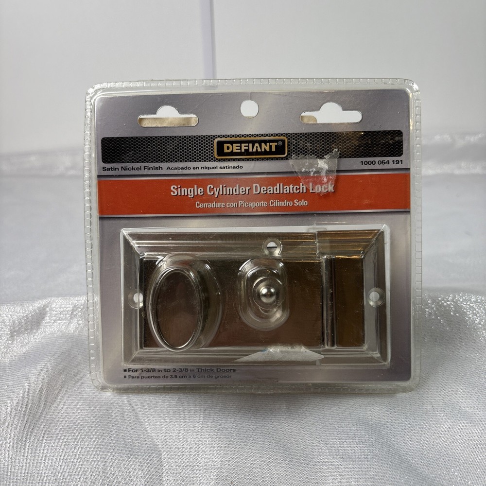 Defiant Single Cylinder Deadlatch Lock in Satin Nickel 1000054191 New