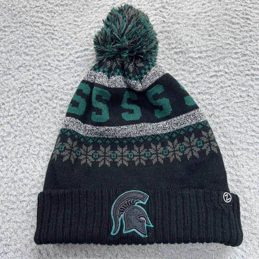 Michigan State Spartans Zephyr POM Beanie Sock Cap One Size