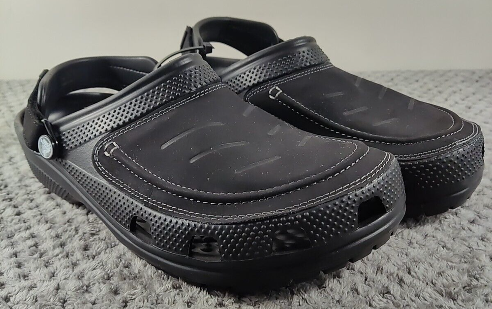 Crocs Yukon Vista II LiteRide Clogs for Men - Black/Slate Grey - 10M