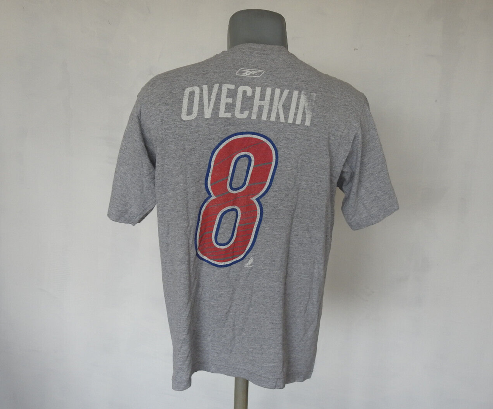 Ovechkin #8 NHL Fan T-Shirt Gray Reebok Jersey Size M All Star Game Cotton