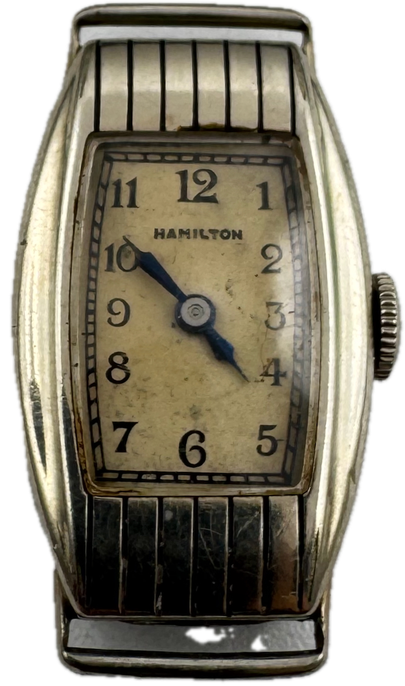Vintage Hamilton 14k White GF Ladies Mechanical Wristwatch 989 USA