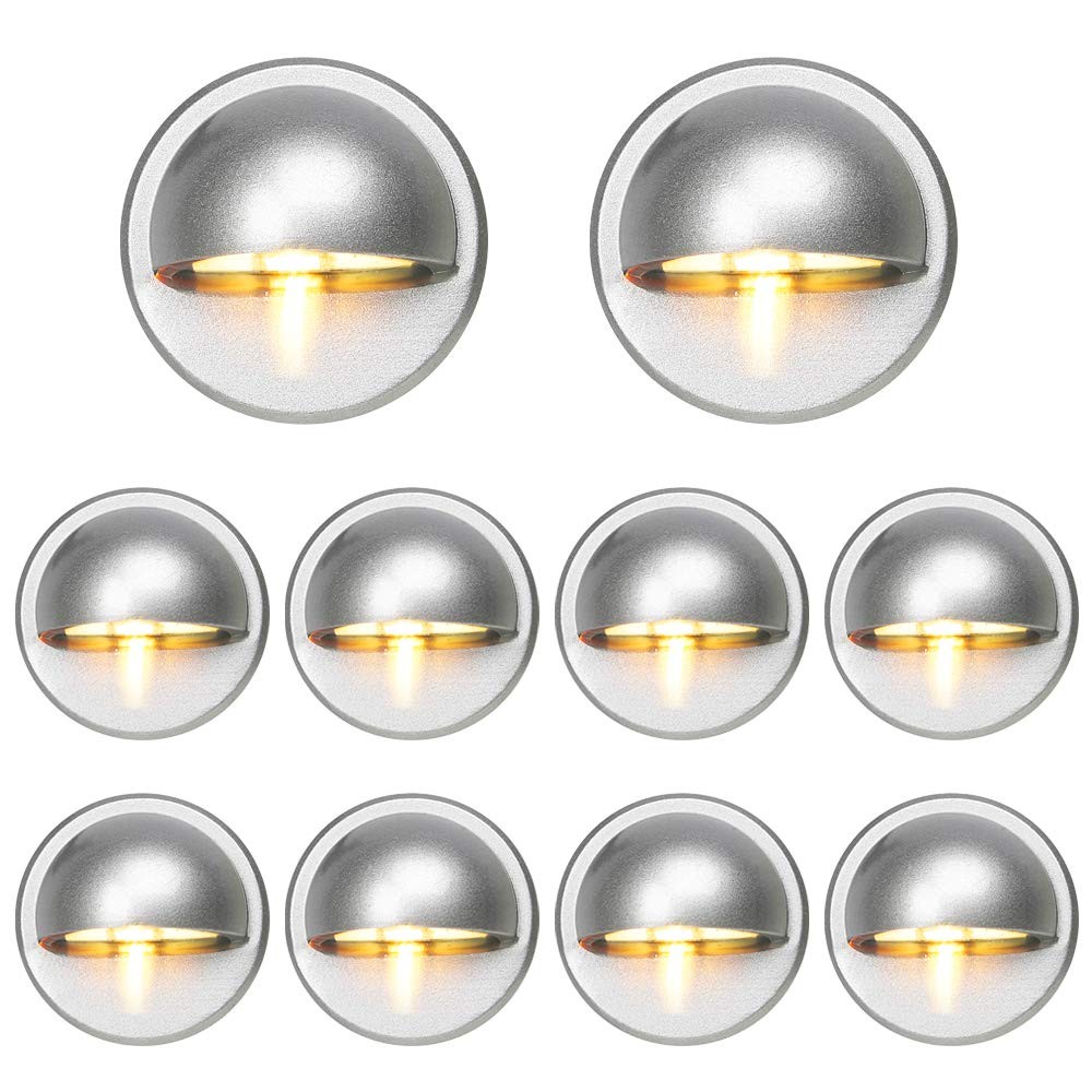 FVTLED Pack of 10 Low Voltage LED Deck Light Kit Φ1.38 Waterproof Outdoor Ste...