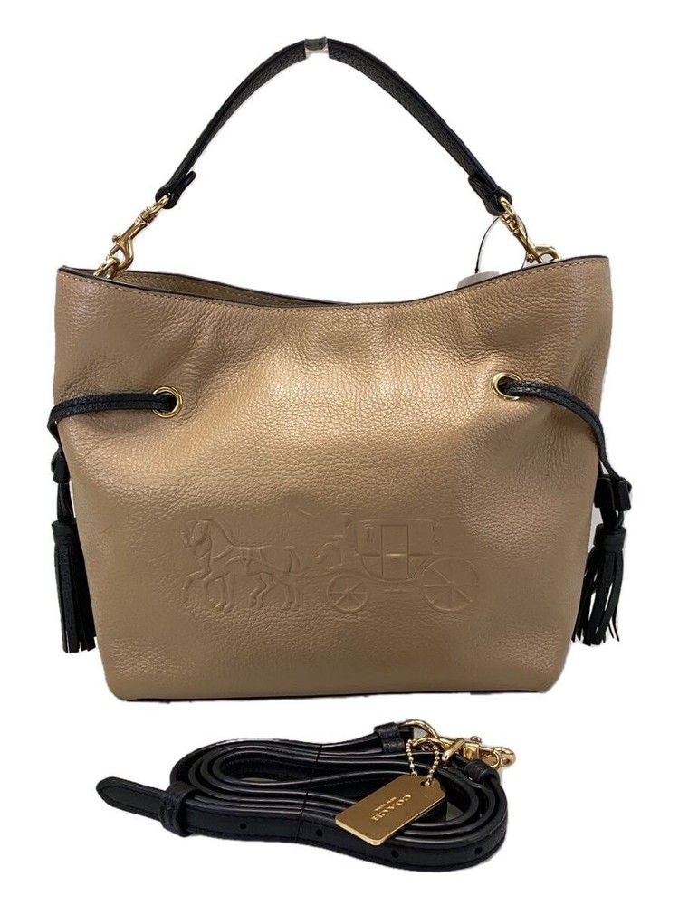 COACH Andy Crossbody Bag with Horse Carriage Design CA164 Beige Preowned Fast Shipping