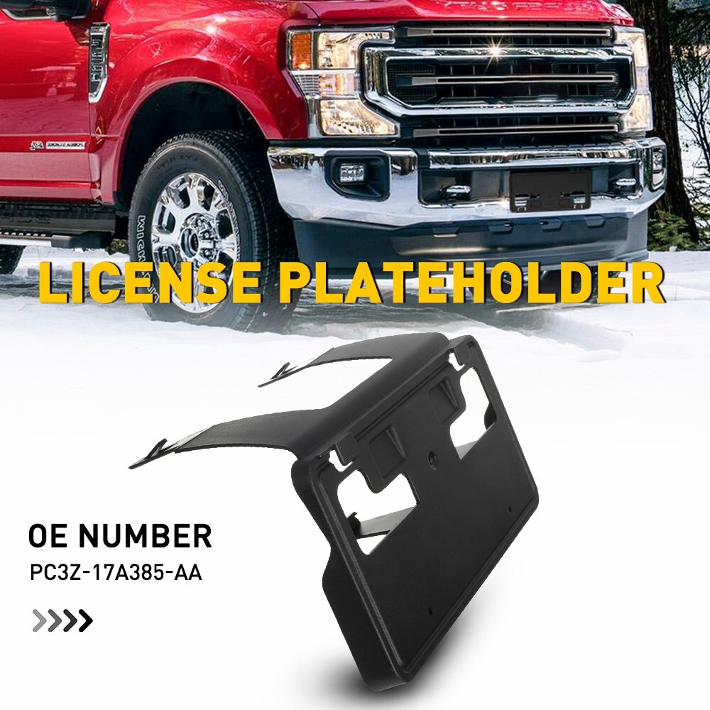 2023 Ford F-250 Super Duty Front License Plate Bracket Holder in Black  
