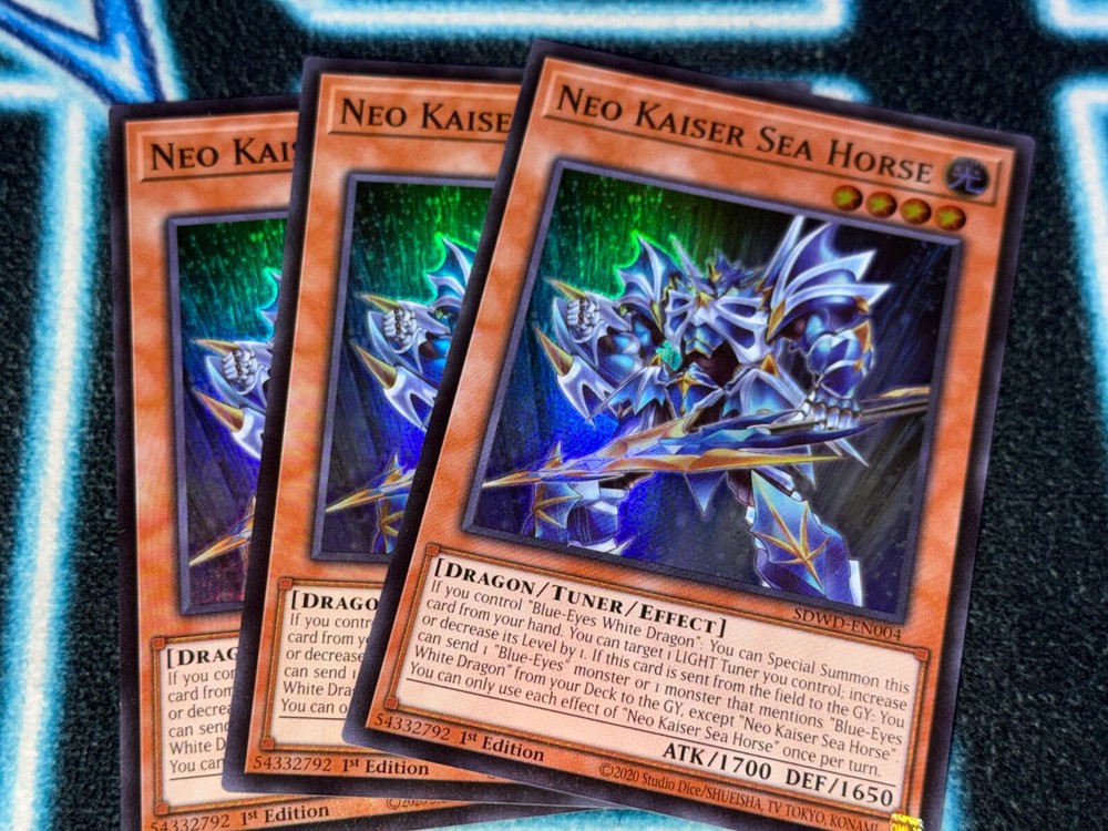 Neo Kaiser Sea Horse x3 SDWD Super Rare SR Blue-Eyes White Destiny