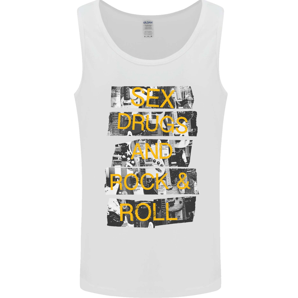Sex & Rock & Roll Guitar Music Weed Mens Vest Tank Top