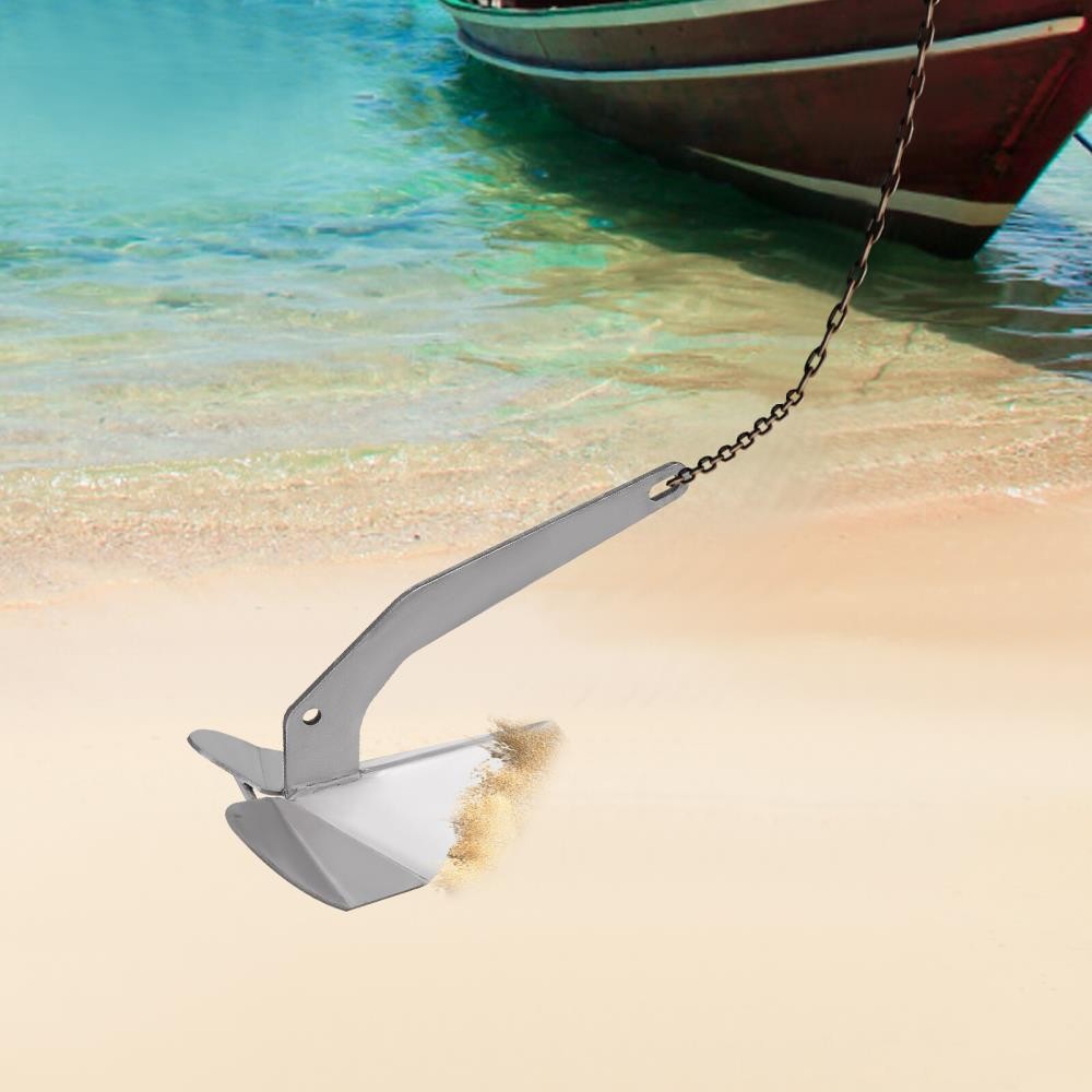 18lb Boat Anchor for 25-40ft Boats Delta Style Stainless Steel Non-Hinged Plow -