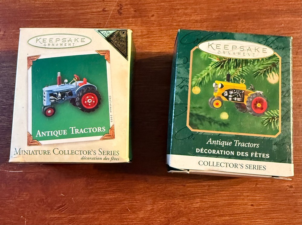 Hallmark Miniature Tractor Ornaments - Set of 2 - NIB!