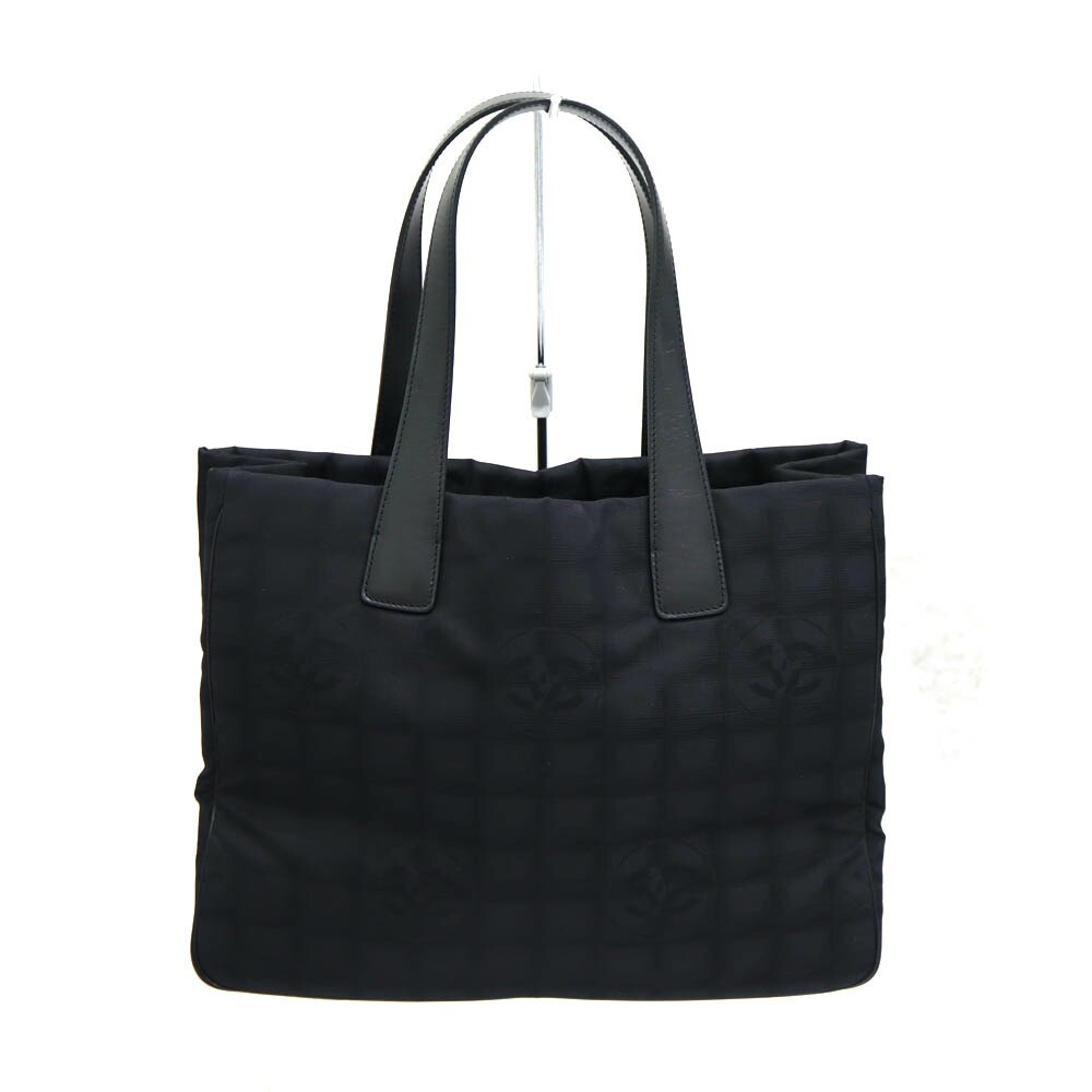 Chanel Travel Line Black Nylon Leather Tote Bag A15991 Pre-Owned