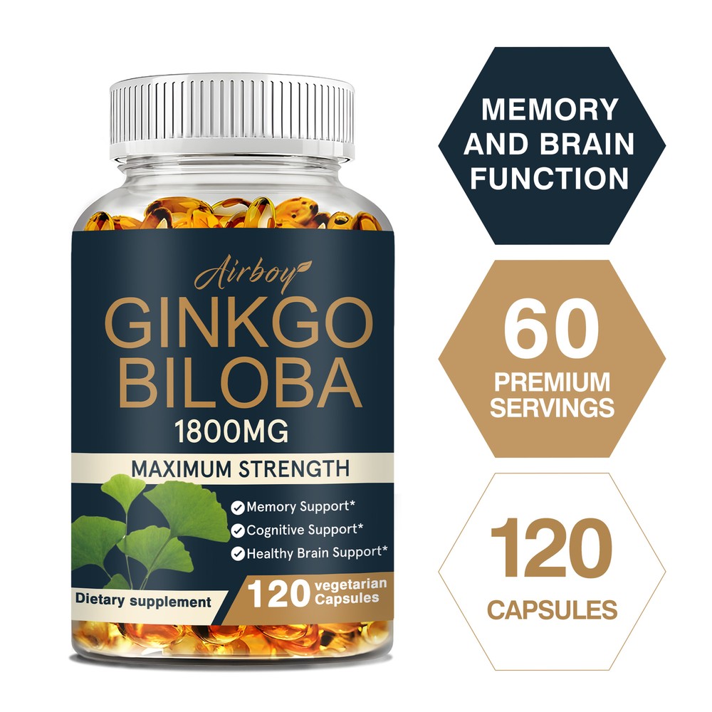 Ginkgo Bilo 1800mg - Healthy Brain, Concentration, Memory, Cognitive Support