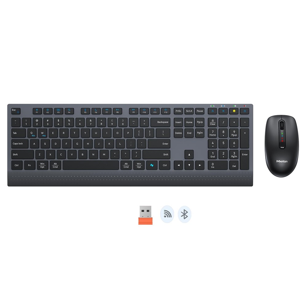 2.4GHz Wireless Bluetooth Keyboard and Mouse Combo for Multiple Devices