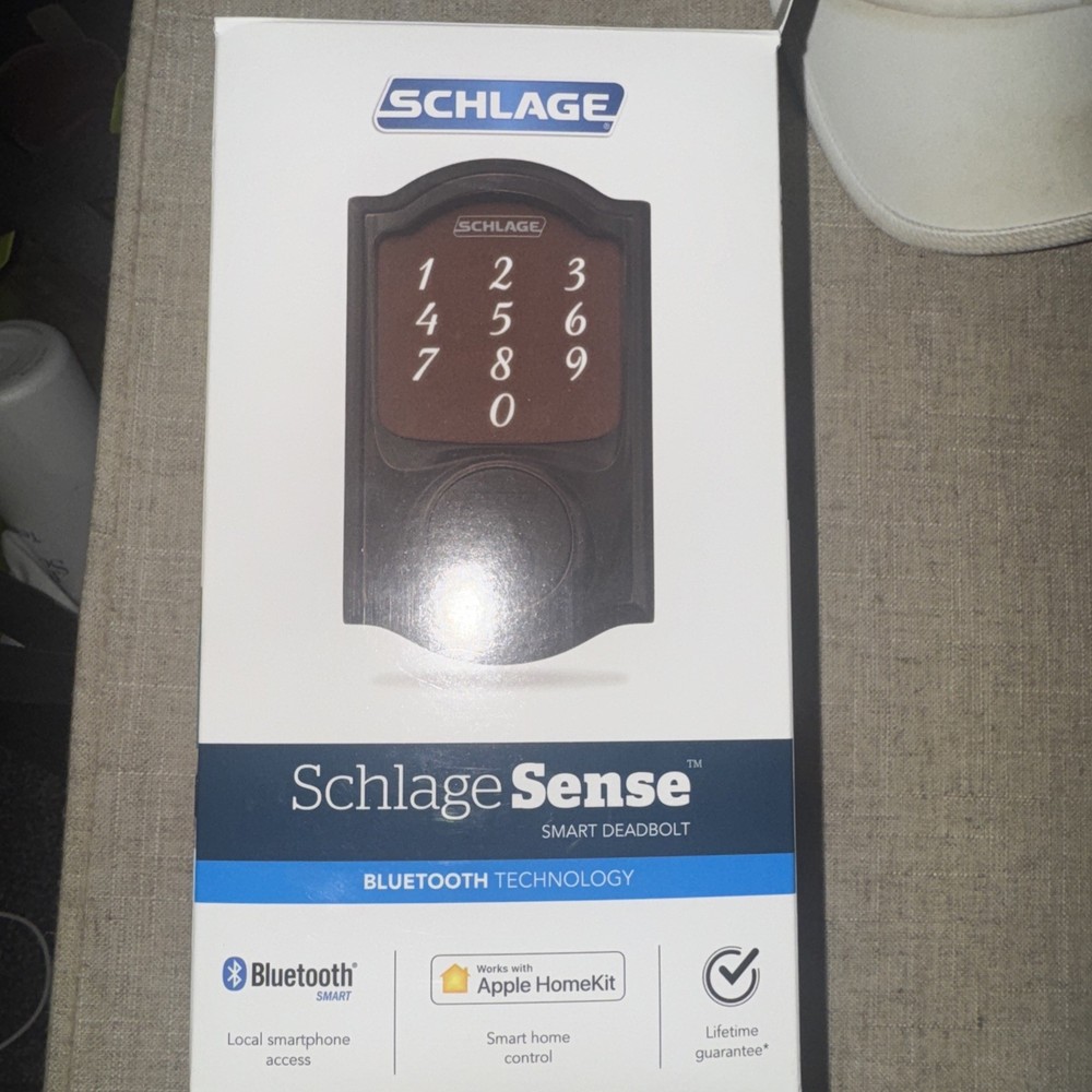 Schlage Sense Smart Camelot Trim Deadbolt in Aged Bronze BE479AAVCAM716