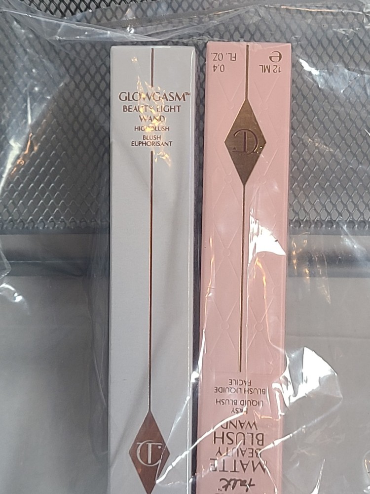 Charlotte Tilbury Pillow Talk Matte Beauty Blush/Highlighter Wand Glowgasm Set