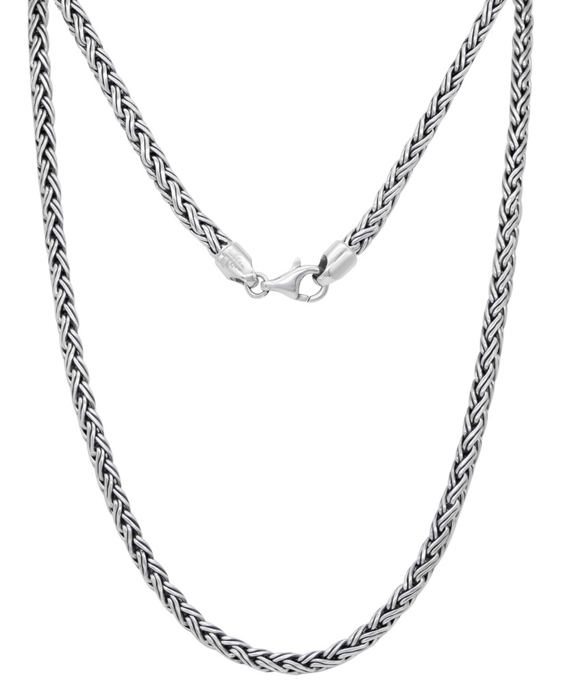 Sterling Silver 925 Bali 5mm Double Wheat Oval Chain Necklace 26 Inch WHT5735