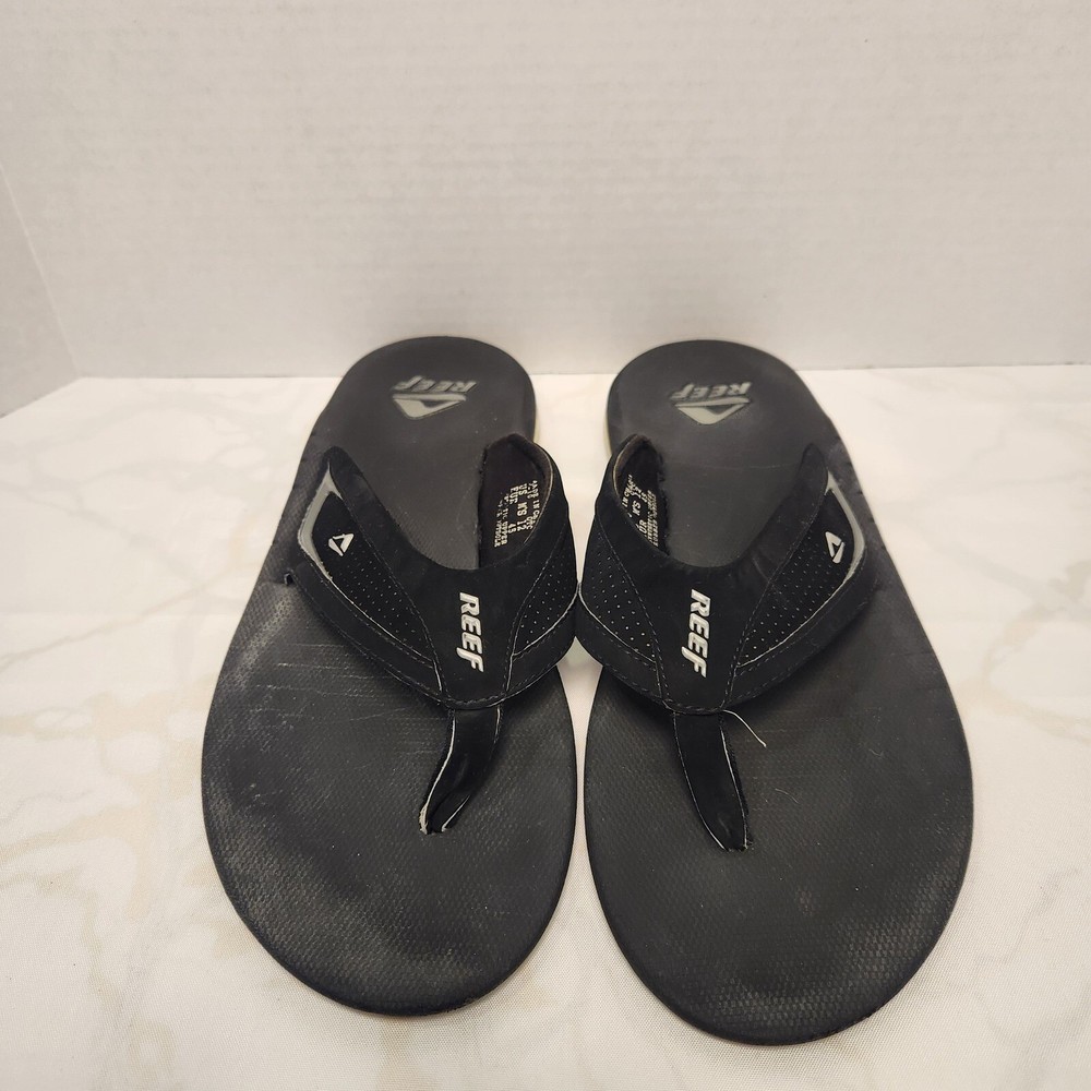Reef H-10 Flip Flop Sandal Men's Size 12 Black Slip On Casual Beach Water Shoe