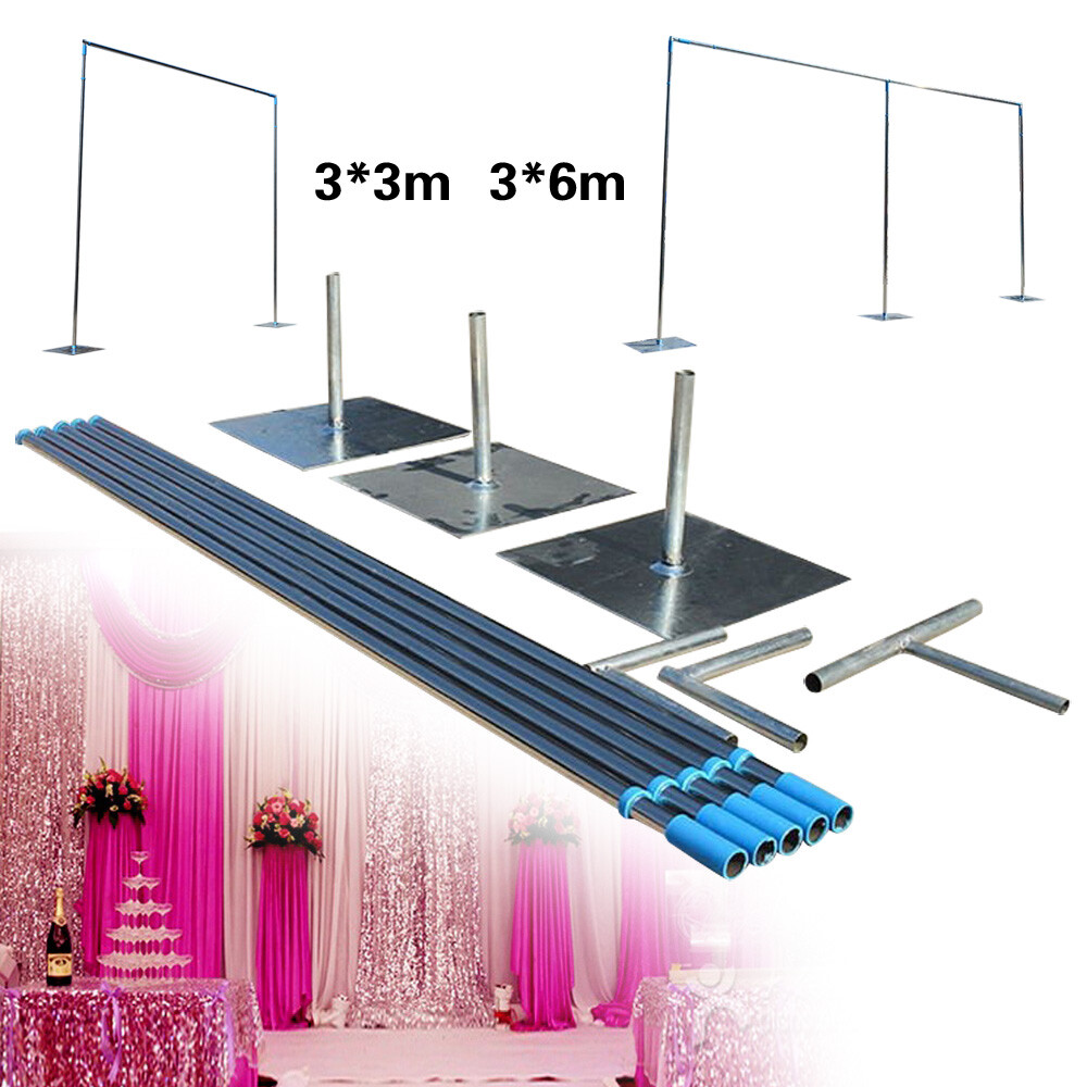 10x10ft or 10x20ft Telescopic Wedding Party Backdrop Stand Pipe Kit for Curtain Frame