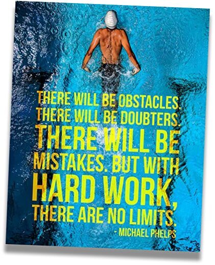 Michael Phelps Motivational Swimming Wall Art for Inspirational Decor