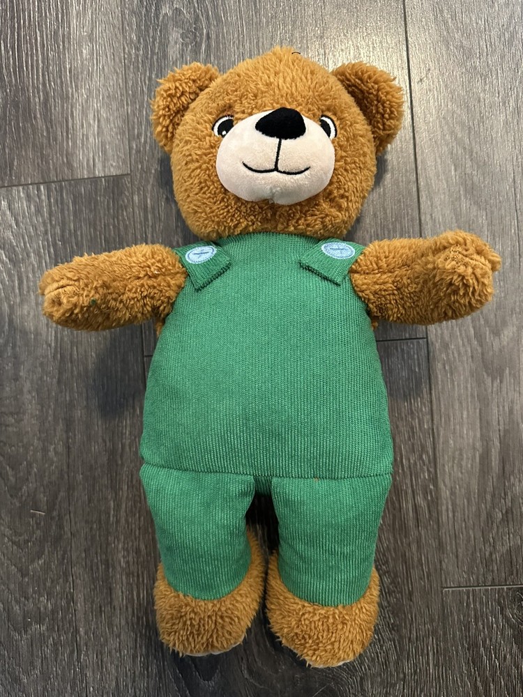 Kohl's Cares 14” Corduroy Teddy Bear Green Overalls Stuffed Animal Plush