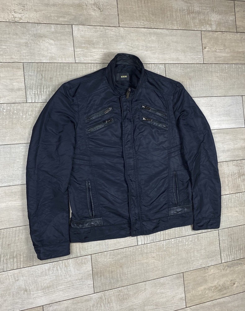 Versus Versace Nylon Bomber Jacket Blue Size 54 XL