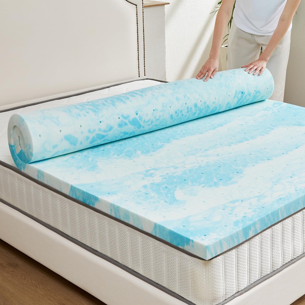 Mattress Topper, 2 Inch Full Size Cooling Memory Foam Mattress Bed Topper for...