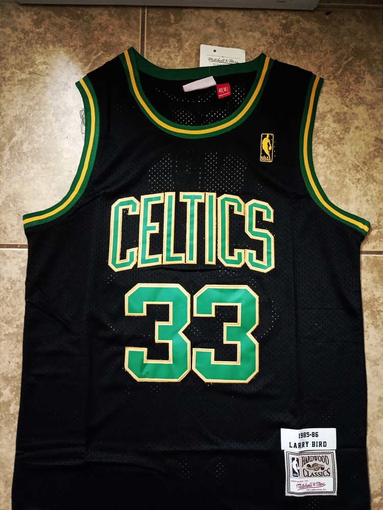 Larry Bird Jersey Boston Celtics Vintage Throwback Black Jersey #33 US Seller