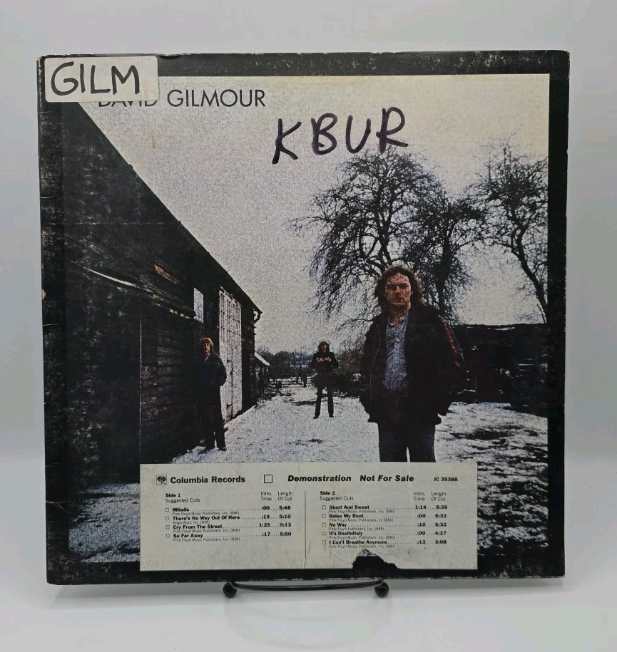David Gilmour Self Titled LP WLP Columbia Vinyl 1978 Press White Label Promo EX