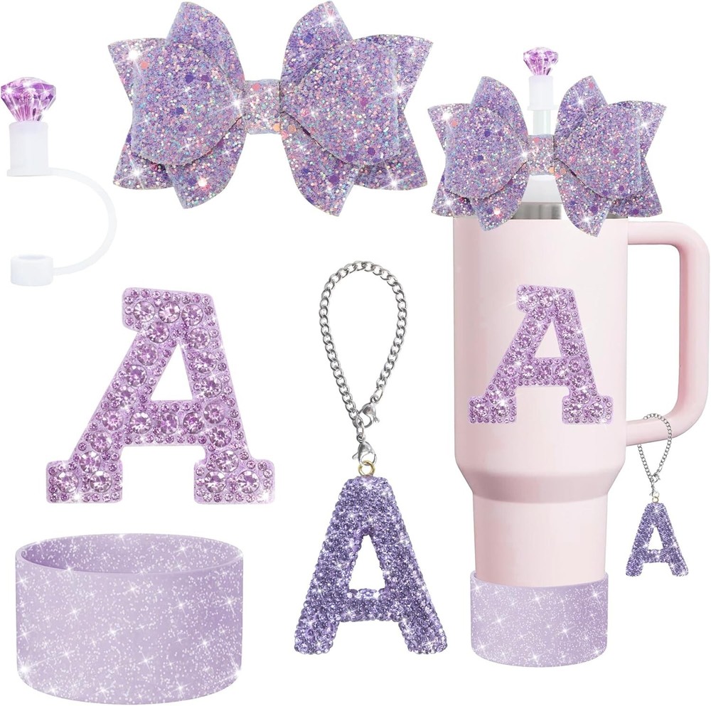 5Pcs Stanley Cup Accessories Set,Letter Charm for Stanley Cups,Including Diamond