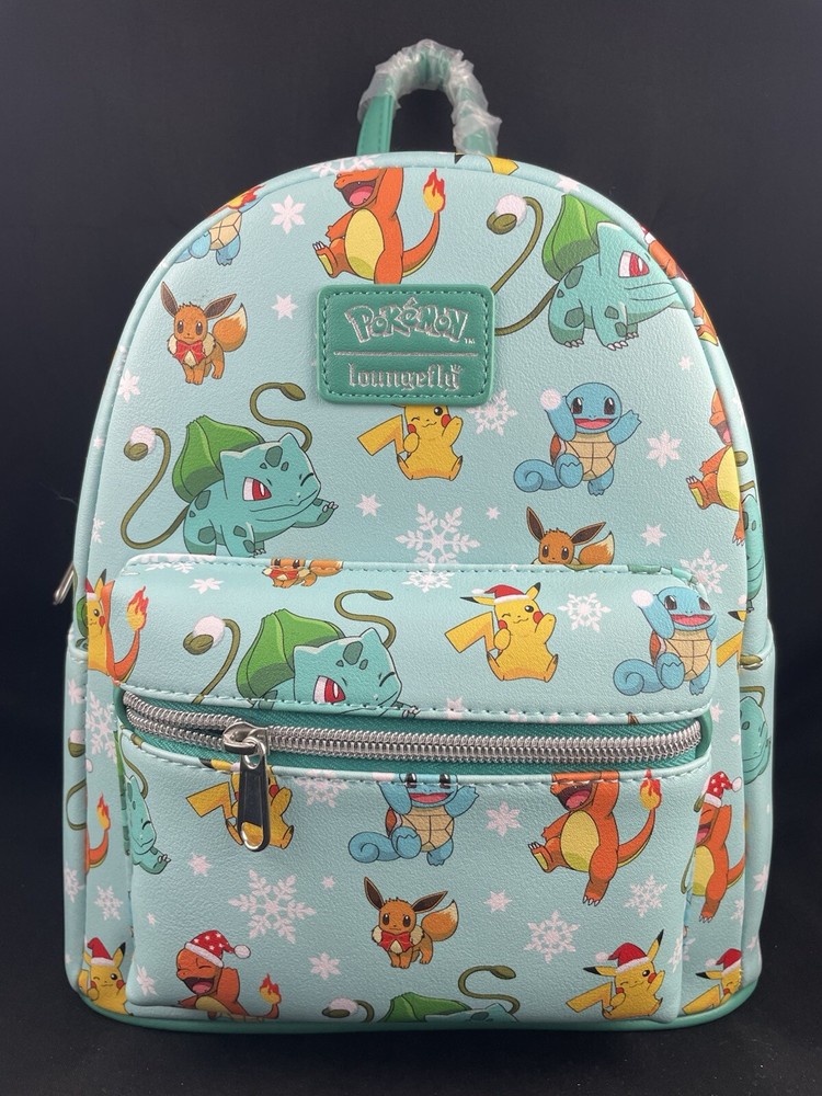 Loungefly Pokemon Christmas Holiday Mini Backpack Piakchu Eevee Charmander