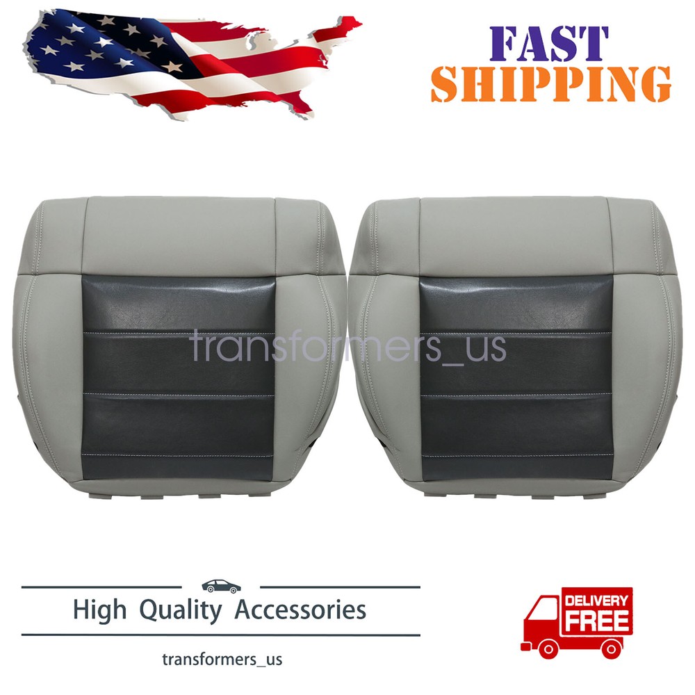 For 2008-2012 Jeep Wrangler Both Side Replacement Bottom Leather Seat Cover Gray