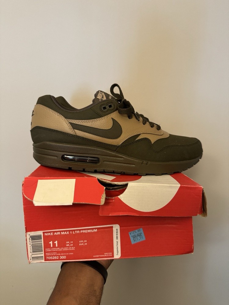 Size 11 - Nike Air Max 1 LTR Premium Dark Loden