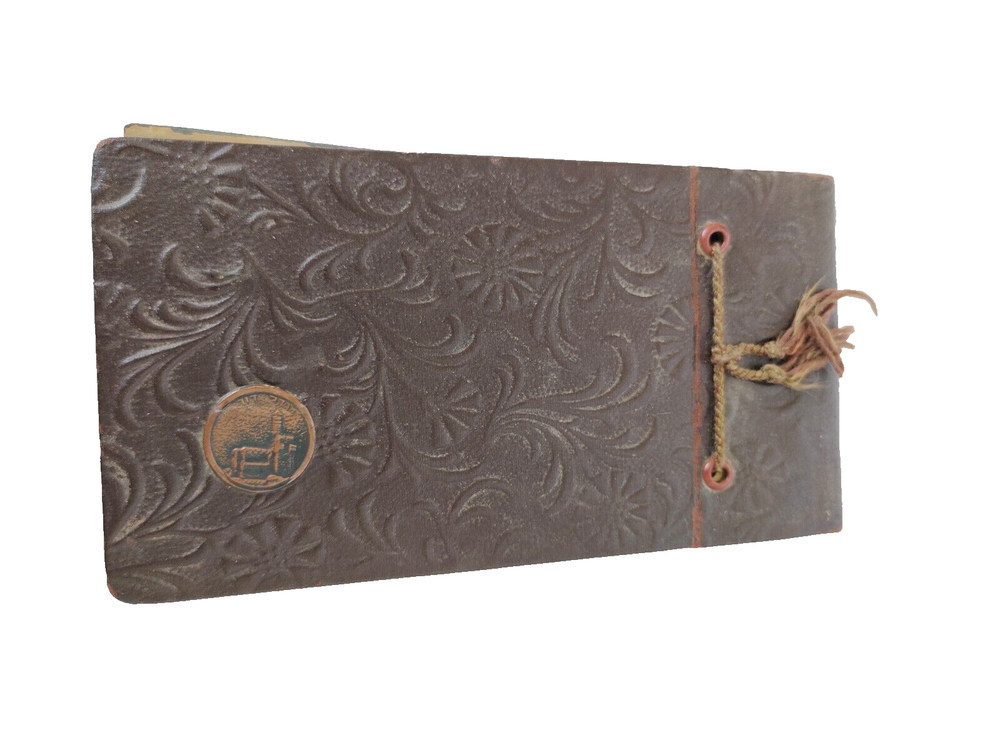 Early 1950s Israel Leather Photo Album WITH PHOTOS - EARLY STATE STAMP