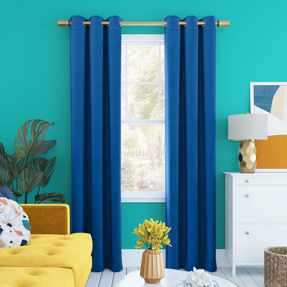 Halton Bright Vibes 40x63 Blackout Grommet Curtain Panel in Classic Design