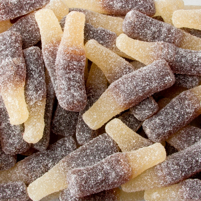 Sour Cola Bottle Gummies Bulk Fizzy Fruit Candy Soft Chewy Gummi