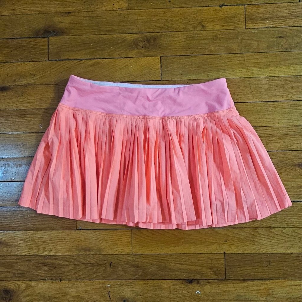 Lululemon Pleat To Street Skort II size 6 Grapefruit Orange Tennis