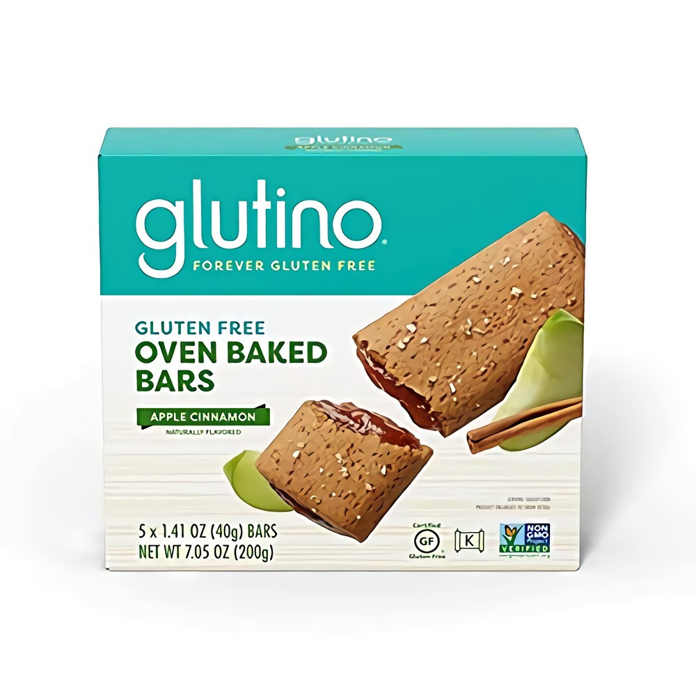 Glutino Gluten Free Breakfast Bars, Apple, 5-Count Boxes (Pack of 6)