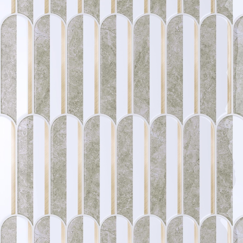 20 Sheets Long Fish Scale Peel and Stick Backsplash for Kitchen Bathroom Wate...