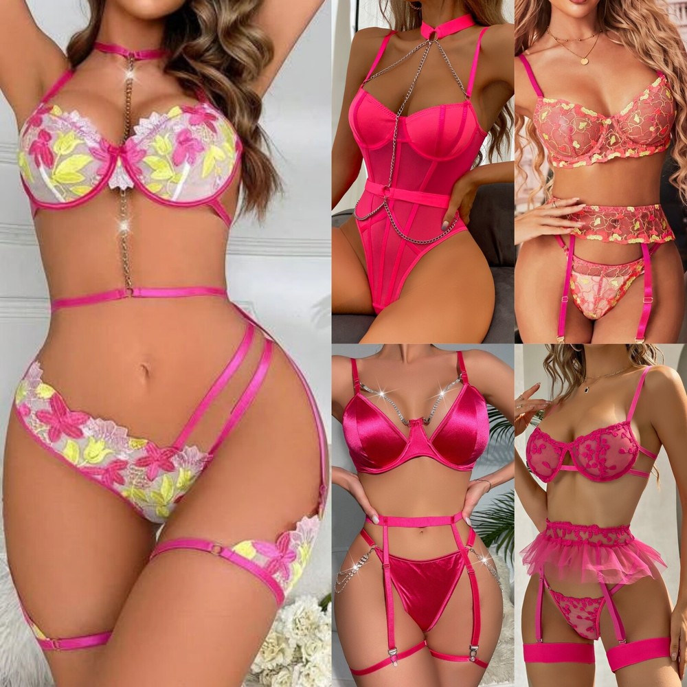 Valentines Lace Teddy Babydoll Lingerie Set Sexy Sleepwear Bodysuit