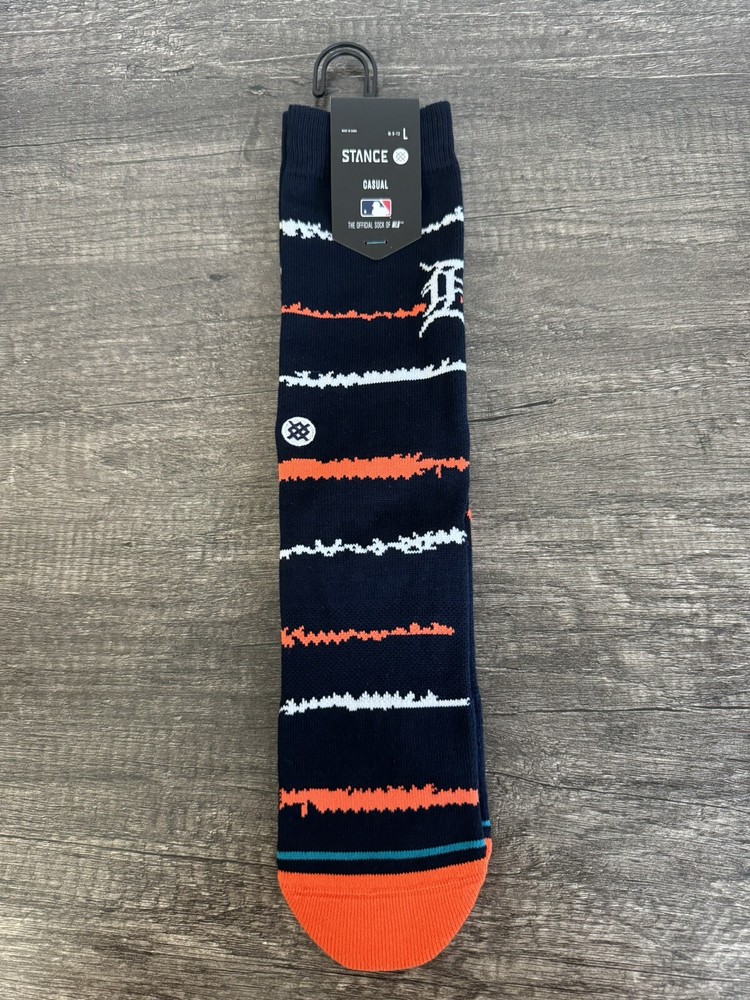 Stance x MLB Detroit Tigers Chalk DET Crew Socks Men’s Size LARGE 9-13 (NWT)
