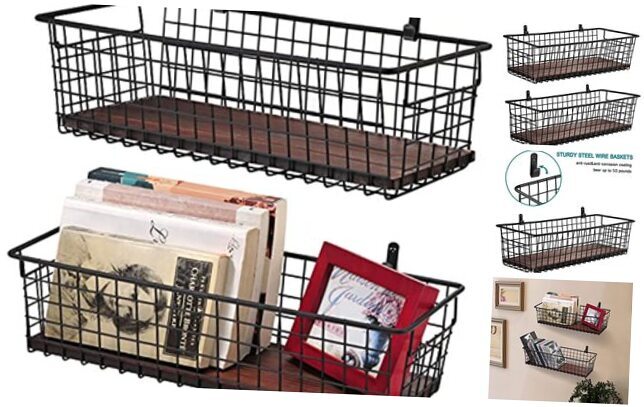 Set [Extra Large] Portable Metal Farmhouse Wall Decor Storage Organizer 2